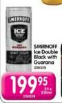 ICE Smirnoff Double  With Guarana-24x250ml Each Black