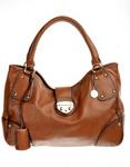 Vikson Tea Stain Leather Tote In Brown