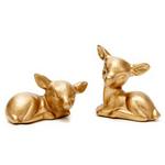 MAIDEN NAME Pair Of Ceramic Deer In Gold
