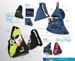Sling Bag With Mesh Pockets - 600D - Lime