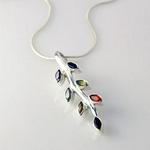 Natural Stone Collection Multi-Stone Leaf Pendant