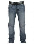Crosshatch Blueray Straight Fit Belted Jeans  Blue
