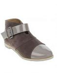 Utopia Grey Patent Toe-Cap Ankle Boots