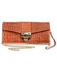 Vikson Croc Pattern Clutch Bag In Orange