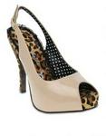 Bettie Page Payton Slingback Heels Nude