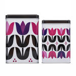 Sagaform Square Tulip-motif Storage Tins Set Of 2
