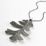 Leaves Blowing Vintage Silver Oak Leaf Pendant Jumbo