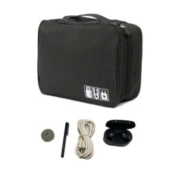 Black Electronic Accessories Travel Bag Set