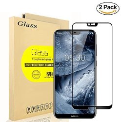 2-PACK Nokia X6 Screen Protector Aolander Full Coverage Tempered Glass Smooth Edge 0.3MM 9H Anti-fingerprint Tempered Glass Screen Protector For Nokia X6 . Black