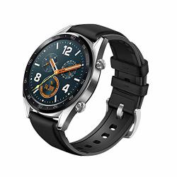 Sodoop Replacement Leather Band Compatible For Huawei Watch Gt active 46MM Smart Watches Leather +silicone Double-deck Wrist Bands Strap Compatible For Huawei Watch Gt active