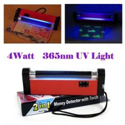 Torch And Uv Ultraviolet Black Light Mini Portable Fluorescent Bill Detector Special