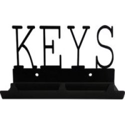 Keys Rack With Sunglasses Tray 3 Hooks Black