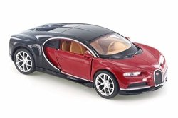 Bugatti Chiron Red W Black - Welly 43738D - 4.5" Diecast Model Toy Car Brand New But No Box