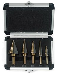5-PIECE Hss Step Drill Bits Set By Danslesbls With 1 4-INCH And 3 8-INCH Shanks Sae With Aluminum Protective Case