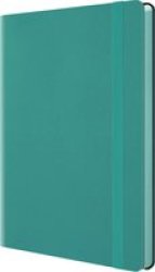 Bantex A5 Flexicover Journal Pu Notebook 160 Lined Cream Pgs 80GMS Turquoise
