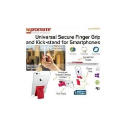 Promate Gripmate Universal Smartphone Secure Finger Grip And Kick-stand-maroon Retail Box 1 Year Warranty