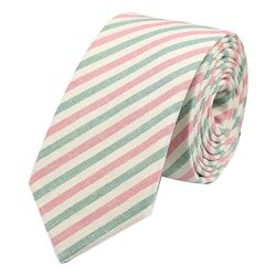 Gazebo Green Cotton Stripes Necktie Choose Your Color Rose green Stripes