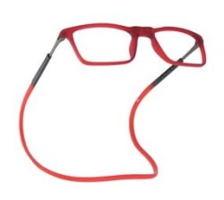 Rectangular Magnetic Blue Blocking Reading Glasses Red +2.00