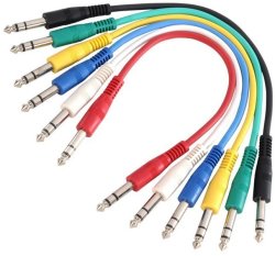 Adam Hall K3 Bvv 0060 Set 600MM 1 4 Inch Stereo Jack Patch Cables Pack Of 6