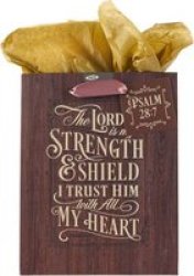 The Lord Is My Strength Psalm 28:7 Brown Medium Gift Bag