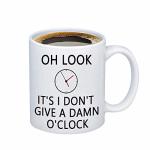 PXTIDY Funny Retirement Coffee Mug Oh Look It's I Don't Give a Damn O'Clock Tea Cup Retirement Gifts