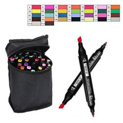 Botrong 30 Colors Pen Marker Set Dual Head Sketch Markers Brush Pen Black