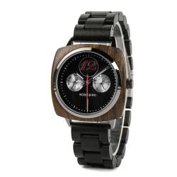 Men's Stylish Square Face Wooden Watch S06-1