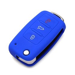 Andygo Protective Silicone Key Cover Keyless Entry Remote Fob Shell Fit For Vw Volkswagen 3 Button