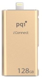 Iconnect 128GB USB 3.0 APPLE Certified Mfi Lightning Dual Flash Drive - Gold