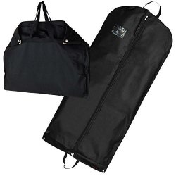 Hangerworld 54" Breathable Suit Carrier Garment Cover Bag For Travel Pack Of 3 Black