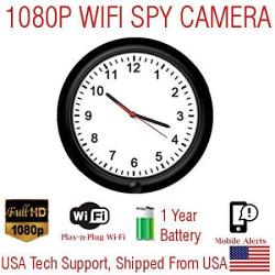 Secureguard 720P HD Wifi Wireless Ip Wall Clock Hidden Security Nanny Cam Spy Camera With 16GB Memory