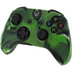 Pro Soft Silicone Protective Cover With Ribbed Handle Grip Camo Green Xbox One Blu-ray Disc