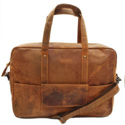 Genuine Leather Phi Phi Laptop Bag Brown