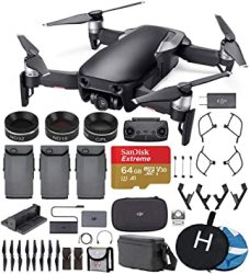 DJI Mavic Air Fly More Combo Onyx Black Ultimate Bundle - 3 Batteries Nd Filters Extreme Memory Card Landing Pad Landing Gear And More