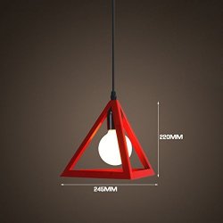 Ting-w Set Of Moden Colorful Metal Triangle Pendant Light Chandelier Ceiling Lamp Dining Light Red
