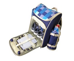 Bushtec 4 Person Picnic Cooler Tog Bag With Standard Cutlery - Dark Blue