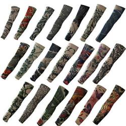 Ieasysexy 20PC Fake Temporary Tattoo Sleeves Body Art Arm Stockings Accessories - Designs Tribal Dragon Skull And Etc.
