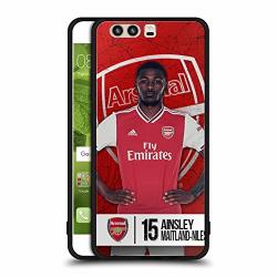 Official Arsenal Fc Ainsley Maitland-niles 2019 20 First Team Group 1 Black Hybrid Glass Back Case Compatible For Huawei P10