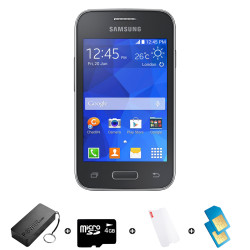 Samsung Young 2 4GB 3G - Bundle includes Airtime + 1.2GB Starter Pack + Accessories - Black R600 Airtime @ R50 pm X 12