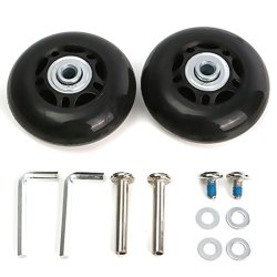 Sodial R 2 Set Luggage Suitcase Replacement Wheels Axles Rubber Deluxe Repair Od 64MM New
