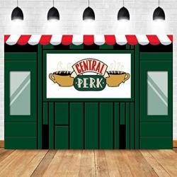Friends Central Perk Photo Background Green Coffee Shop For Birthday Party Decorations Photography Backdrop Tv Shower Video Photo Booths Supplies Studio Props Vinyl 5X3FT