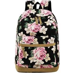 Laptop School Backpack Girls Bookbags Schoolbag For Teens University Travel Daypack A001-FLORAL Pink