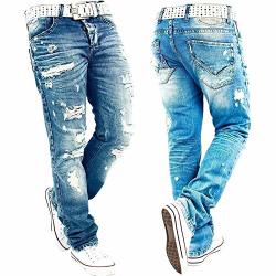Zhna Fashion Men Redbridge By Cipo Baxx Herren Jeans Hose Destroyed Denim Pant Sky Blue 30