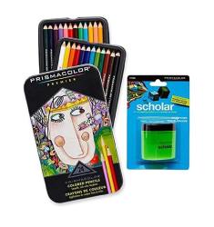 Prismacolor Premier Soft Core Colored Pencil Set Of 24 Assorted Colors + Free Premier Pencil Sharpener