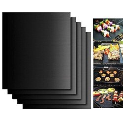 Supwall Bbq Grill Mat Set Of 5 Non-stick Bbq Grill Mats & Baking Mats Reusable Easy To Clean Works On Electric Grill Gas Charcoal