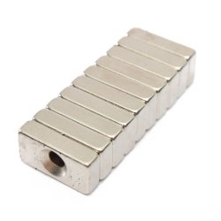 10pcs Block Magnets 20x10x5mm Hole 4mm Rare Earth Neodymium N5