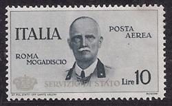 Italy 1934 Service Airmail 10l Rome-mogadiscio Very Fine Unmounted Mint With Certificate