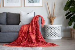 My Africa Shweshwe Throw Paprika & Firecracker