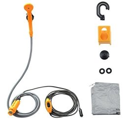 Iztor Outdoor Powered Handheld Portable Camping Shower - With 12V Cigarette Adapter Plug Water Pump And Build-in Water Filtration System