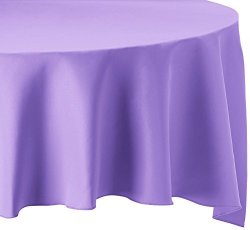Linentablecloth 120-INCH Round Polyester Tablecloth Lavender